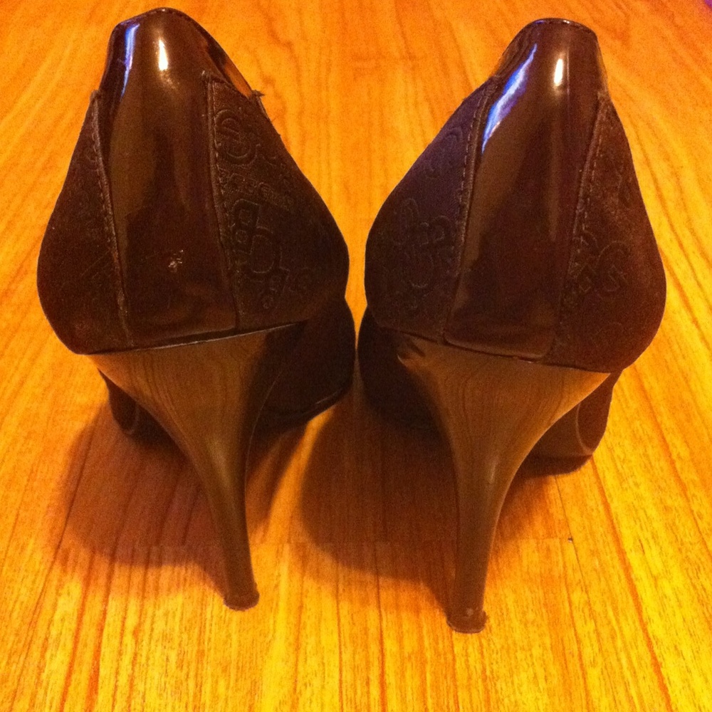 BCBG Girls Brown Peep-Toe High Heels - Picture 3 of 3